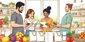 Use lists for grocery shopping to cut food waste