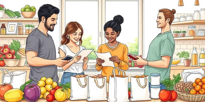 Use lists for grocery shopping to cut food waste